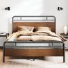 Farmhouse Queen Bed Frame with Tall Headboard and Storage Drawers 3