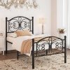 EcoHarbor 57” Tall Bed Frame King Size with LED Light, High Velvet Upholstered Wingback Headboard with Vertical Channel Tufted Luxury Corduroy/Solid Wood Leg/No Box Spring Needed/Noise Free/Taupe 4