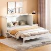 Queen Bed Frame with Headboard LED Lights and Storage Easy Assembly 4