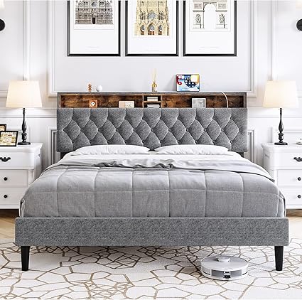 GAOMON Full Size Upholstered Bed Frame with Adjustable Headboard GAOMON Full Size Upholstered Bed Frame with Adjustable Headboard