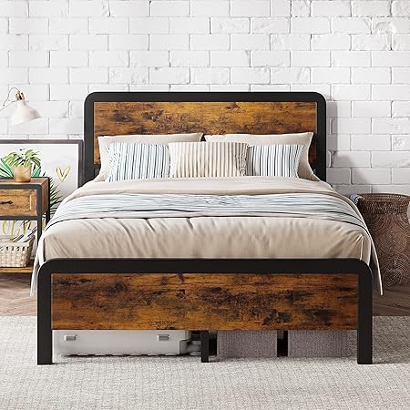 GAOMON Vintage Queen Bed Frame with Wooden Headboard, No Box Spring 2 GAOMON Vintage Queen Bed Frame with Wooden Headboard, No Box Spring - Image 2
