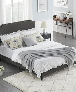 Ideal Houses Full Size Bed Frame with Adjustable Upholstered Headboard