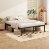 Black Metal Bed Frame 18 Inch with Steel Slats Easy Assembly Queen