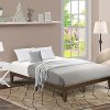 Soges Grey Full Bed Frame with Linen Fabric Headboard Easy Assembly 4