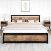 VINGLI 12 Inch Solid Wood Bed Frame Full Size Easy Assemble Modern Design 4