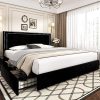 Beige Twin Furinno Lille Button Tufted Bed Frame for Stylish Decor 3