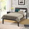 Queen Size Rattan Bed Frame with LED Lights Easy Assembly No Box Spring 4