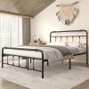 Metal Twin Loft Bed Frame for Space Saving with Easy Assembly Black 3
