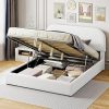 VECELO Full Size Upholstered Bed Frame with Adjustable Headboard 4