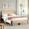 Queen Size Lift Up Storage Bed Frame with Velvet Wingback Design 4