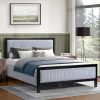 Queen Size Floating Bed Frame with LED Lights and USB Charging 3