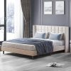 VECELO Twin Metal Bed Frame Heavy Duty Steel Platform Mattress White 3