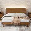 Queen Size Upholstered Platform Bed with Storage Nightstand and Shelves 4
