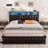 Galano Weiss Wood Platform Queen Bed Frame with Headboard, Fit 60” x 80” Mattress Foundation with Wood Slat Support, No Box Spring Needed, 64.2″ L x 85.3″ W x 40.1″ H, Oslo Oak 4