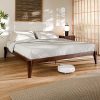 Queen Bed Frame with Bookcase Headboard and LED Lights Greige 4