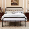 Maupvit Twin Bed Frame with Storage Shelves and LED Lights in Brown 4