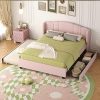 Rosevera Gideon King Bed Frame Fabric Upholstered Adjustable Headboard 4