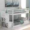 Ball and Cast Twin Over Full Bunk Bed with Two Drawers and Safety Rails