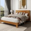 LUSPAZ Queen Size Wood House-Shaped Floor Bed with Headboard for Toddlers and Baby, Modern Sturdy Safe Montessori Platform Bed Frame, No Box Spring Required, for Kids’ Room or Baby Room, White 4