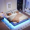 King Size Floating Bed Frame with LED Lights Easy Assembly Noise Free