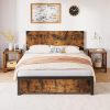VECELO King Size Platform Bed Frame with Steel Slat Support 3