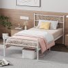 Modern Metal Bed Frame King Size Sturdy Mattress Foundation Black 3