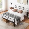 Queen Size Platform Bed Frame with Tufted Headboard and Slats 4