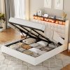 Modway Raina Queen Canopy Bed Frame with Gray Upholstered Headboard 4
