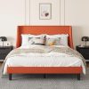 Modway Anya Queen Upholstered Beige Platform Bed with Wood Slats 3