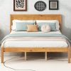 Modway Mia Upholstered Brown Beige Tufted Platform Bed with Metal Slat Support in Full 3