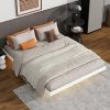 Pink Velvet Queen Bed Frame with LED Lights and Tufted Headboard 3