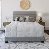 King Upholstered Platform Bed with Tall Headboard Storage – Brown 4