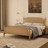 Queen Size Velvet Platform Bed Frame with Sensor Light for All Ages 3