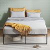 Kids Full Platform Bed with Carton Ears Headboard PU Upholstered White 3