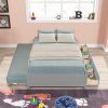 Wood Daybed Frame with Wooden Slats Support Sofa Bed in Espresso 3