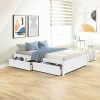 Sturdy King Bed Frame with Rustic Leather Headboard and Steel Support 3