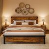 Bellemave Full Size Bed Frame with Storage and Charging Station 3