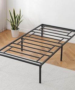 Idealhouse 14 Inch Twin Bed Frame with Storage and Steel Slat Support