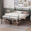 Twin Size Wooden Loft Bed Frame with Ladder and Safety Rail 3