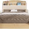 Wooden Twin Bed Frame with Charging Station and Easy Assembly 3