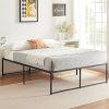 Heavy Duty King Size Platform Bed Frame with Cover and Steel Support 3