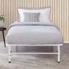 Queen Size Platform Bed Frame with Rustic Wood Headboard, No Box Spring 3