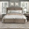 Lexicon King Size Bed Frame with Headboard and Low Profile Footboard