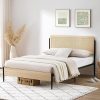 King NTC Ruby Wooden Bed Frame with Headboard Silent Slats Dark Walnut 4