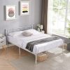 AOCOROE Twin Bed Frame for Kids Wooden Platform Bed with Headboard Grey 3