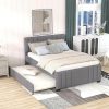 Freya Modern Velvet Platform Bed Frame Queen Size Pink Easy Assembly 3