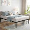PURLOVE Twin Size Platform Bed Frame with Headboard and Slat Support 3
