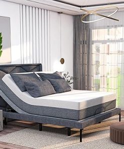 Adjustable Bed Frame with Hybrid Foam Mattress and Electric Massage