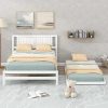 Citylight Full Size Bed Frame with Adjustable Trundle for Kids Adults