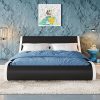 SHA CERLIN Queen Upholstered Bed Frame with Storage Drawers Dark Grey 3